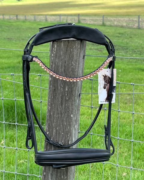 Finesse Outlet: Full Cassidy Snaffle Matte Black - No Flash - Rose Gold