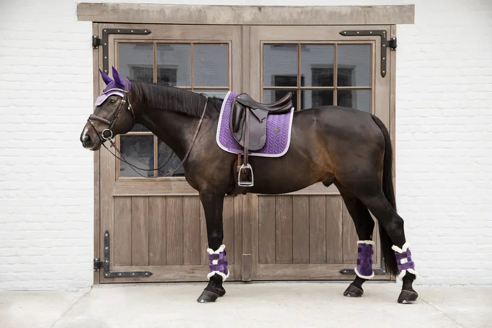 Kentucky Velvet Contrast Full Dressage Saddle Pad + Boots (4) Set