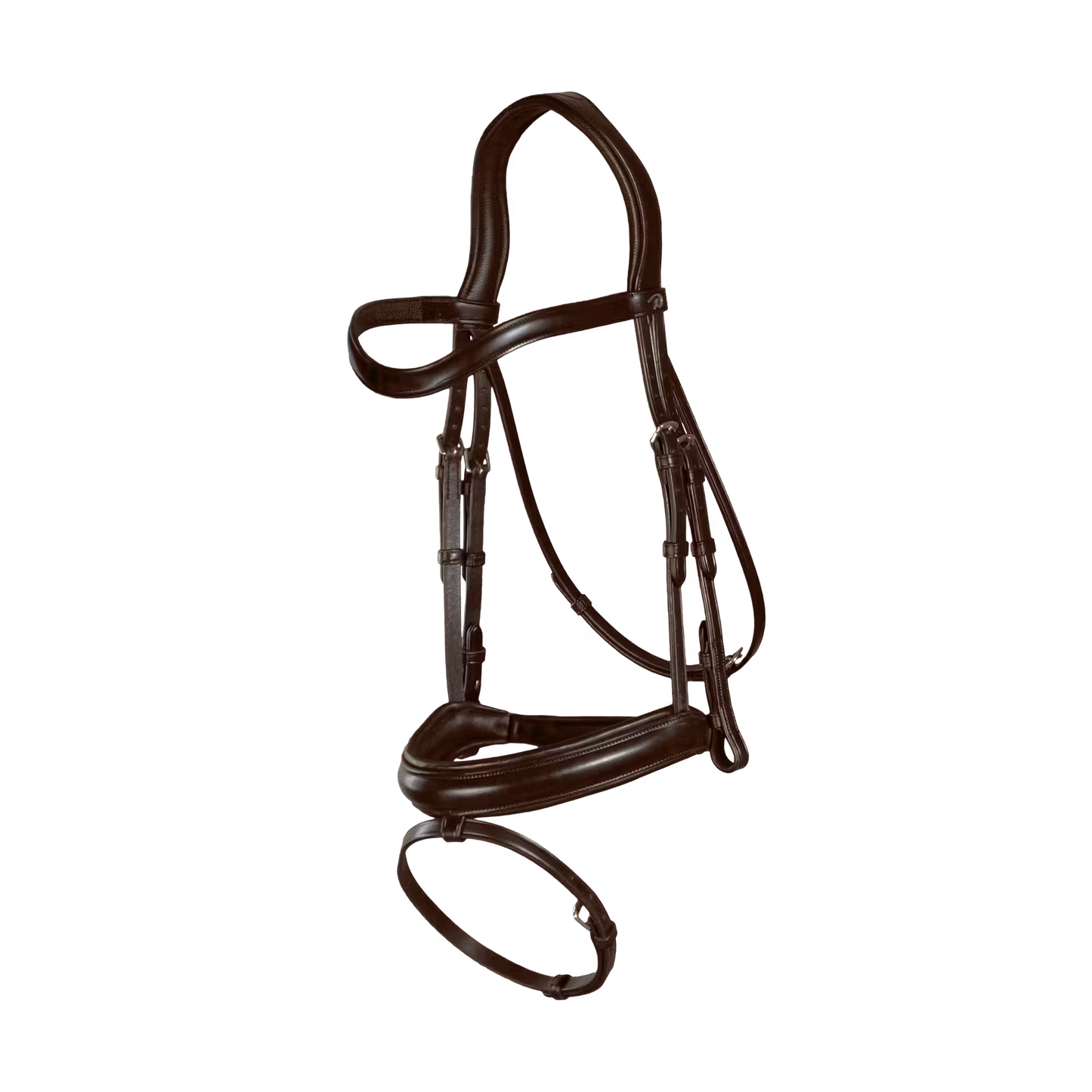 Dy'on Medium Noseband (non-crank) Flat Leather Bridle With Flash | Brown Full