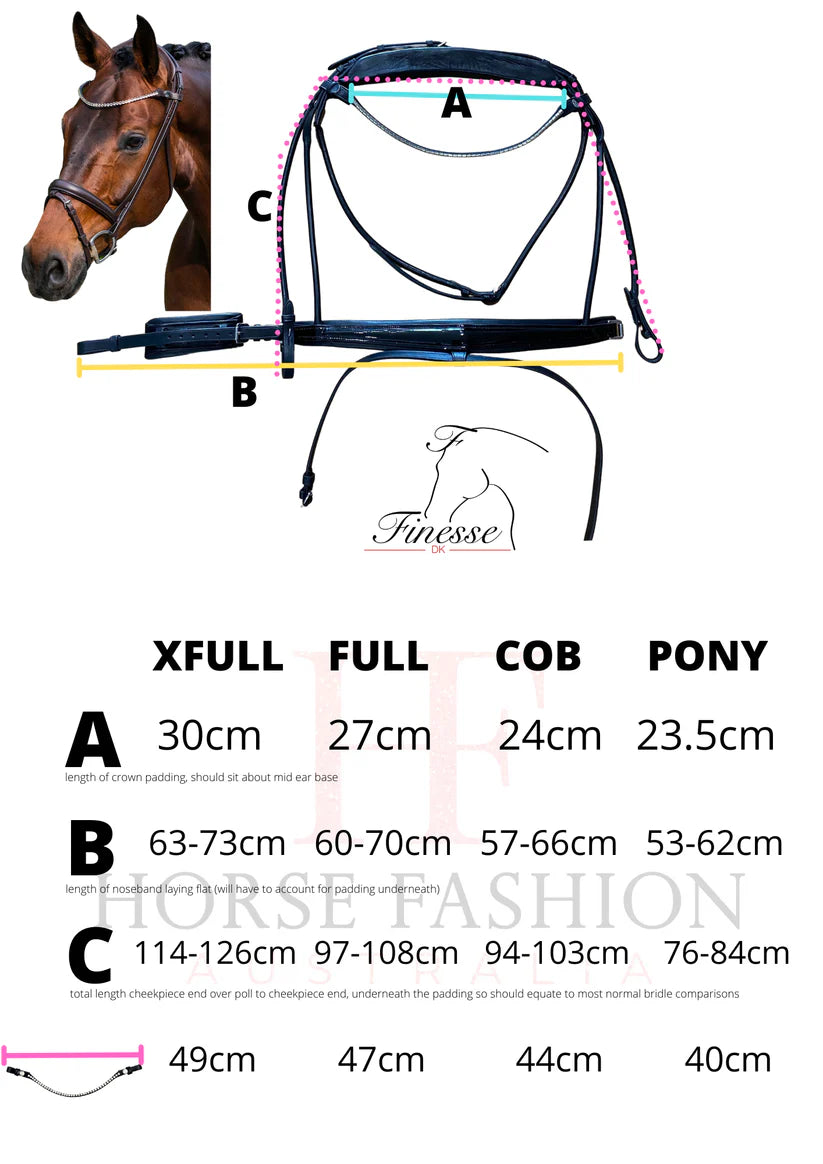 Finesse Outlet: Full Size Brown with Creme Padding Cassidy Snaffle Bridle