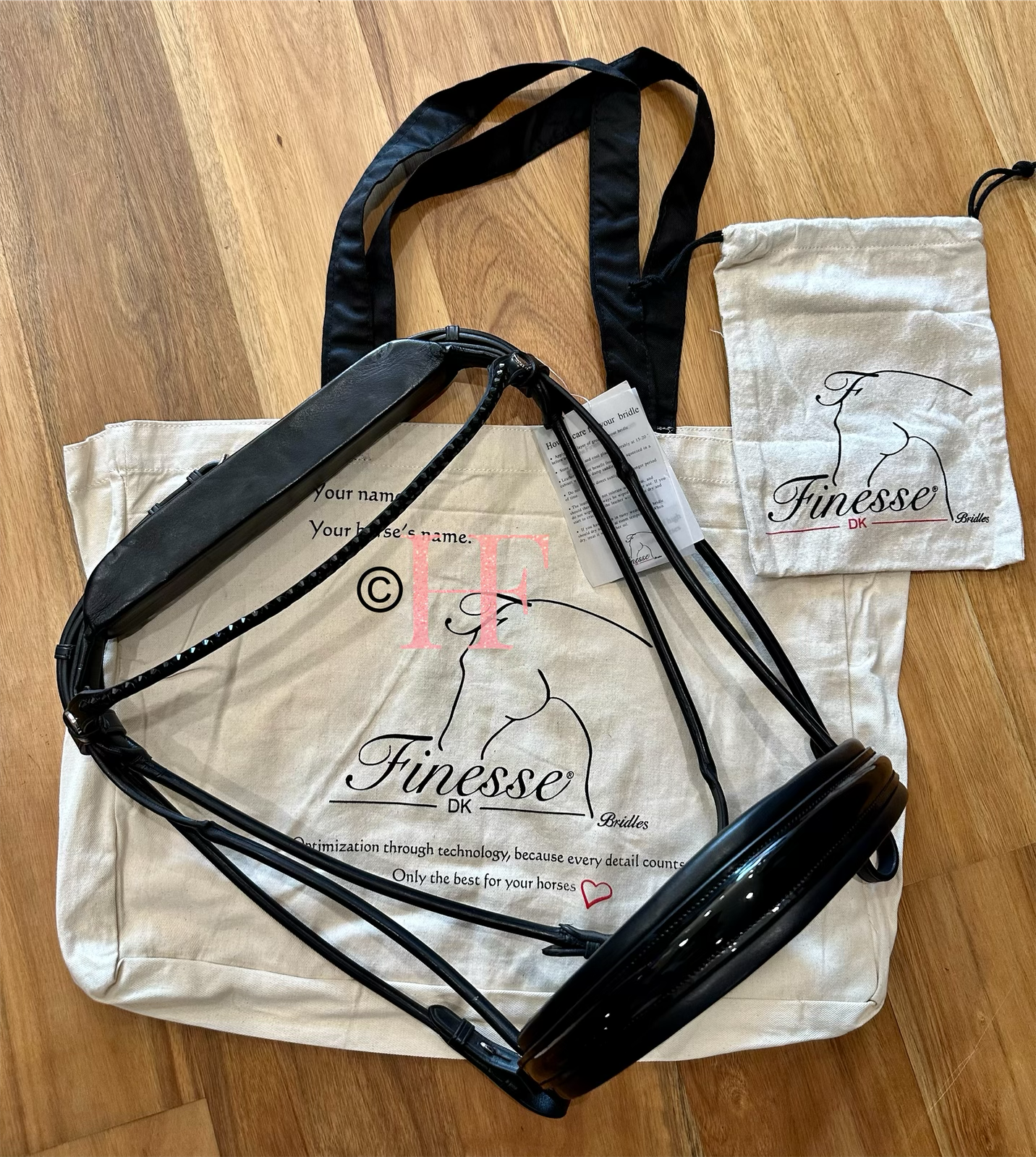 Finesse Special Bridle Package: Cassidy Full Size Black Crystal No Flash