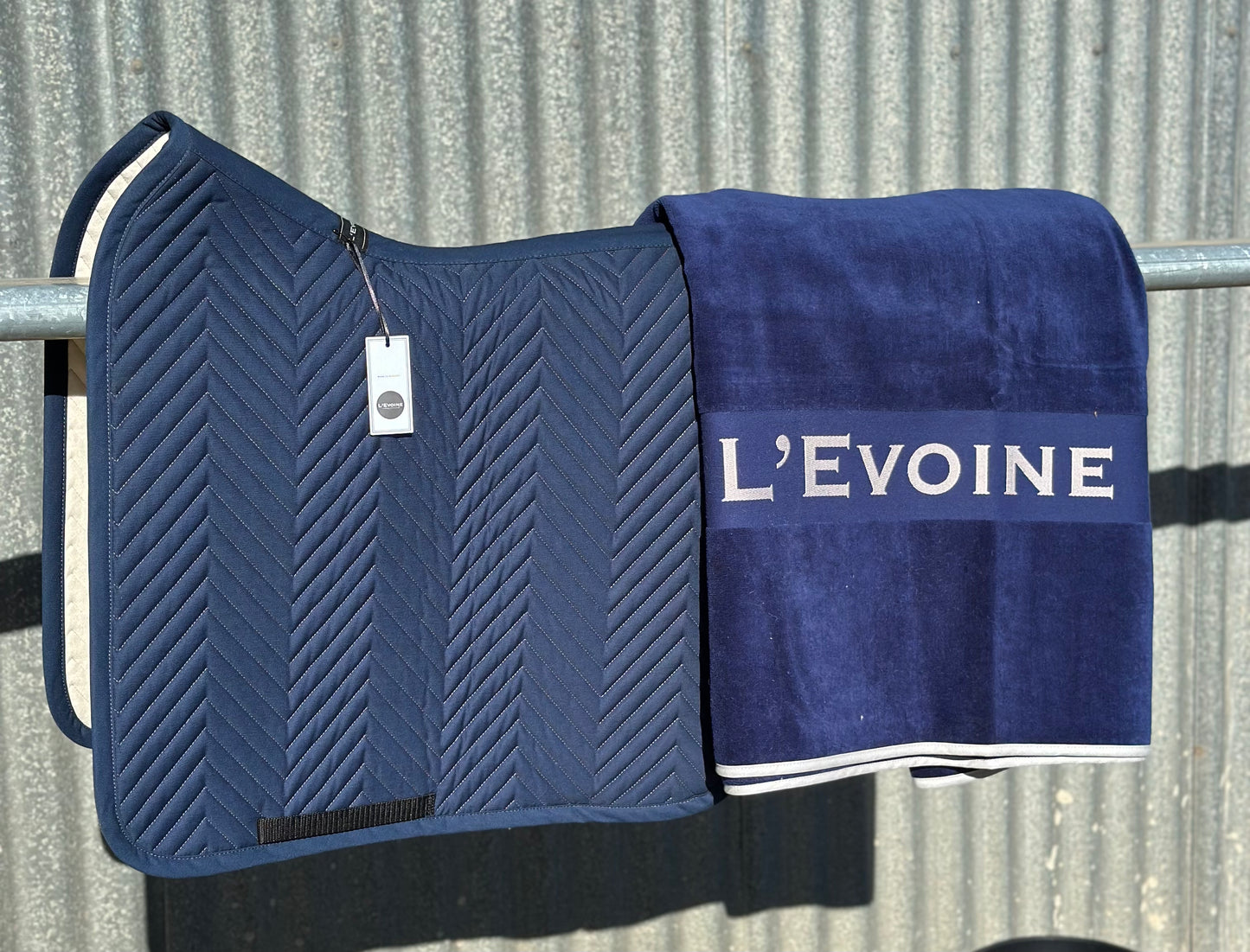 L'Evoine Terry Cotton Blanket: Midnight Blue