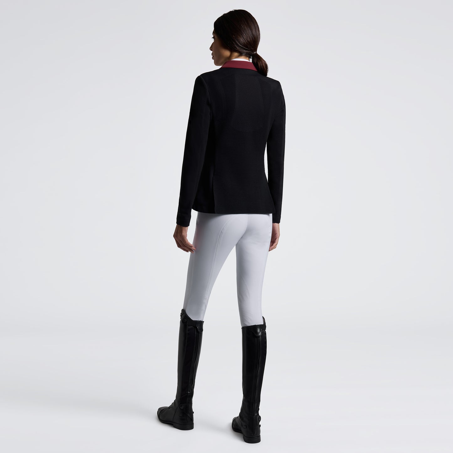 Cavalleria Toscana FW25 REVO Light Tech Knit Zip Jacket | Black/Burgundy PREORDER