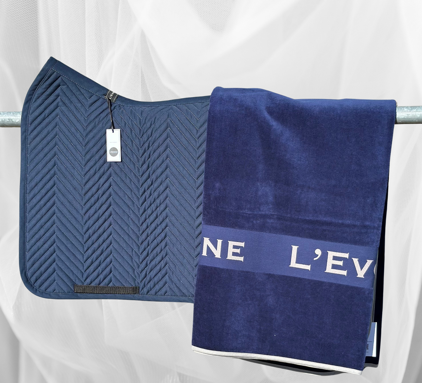 L'Evoine Terry Cotton Blanket: Midnight Blue