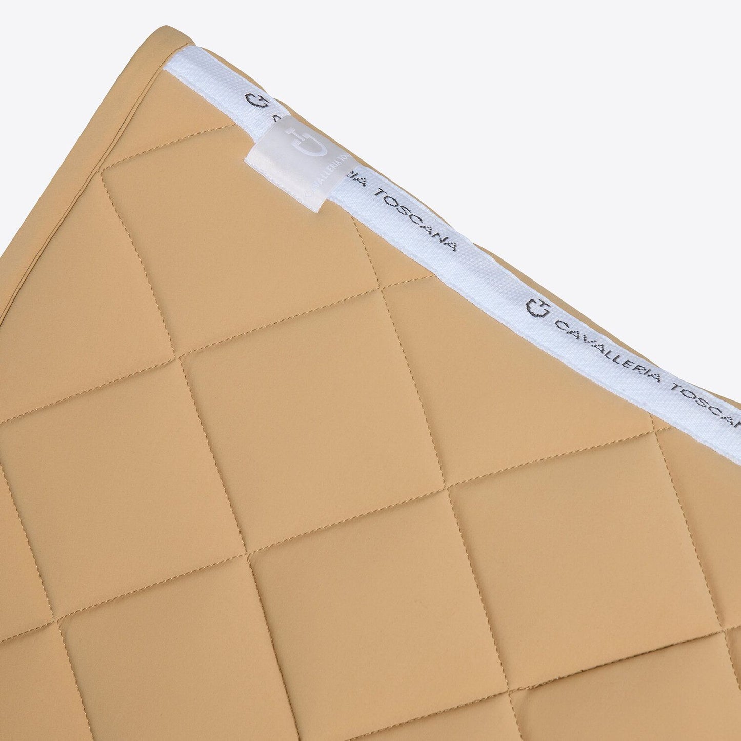 Cavalleria Toscana SS25 Jersey Dressage Saddle Pad Diamond Quilt | Tan