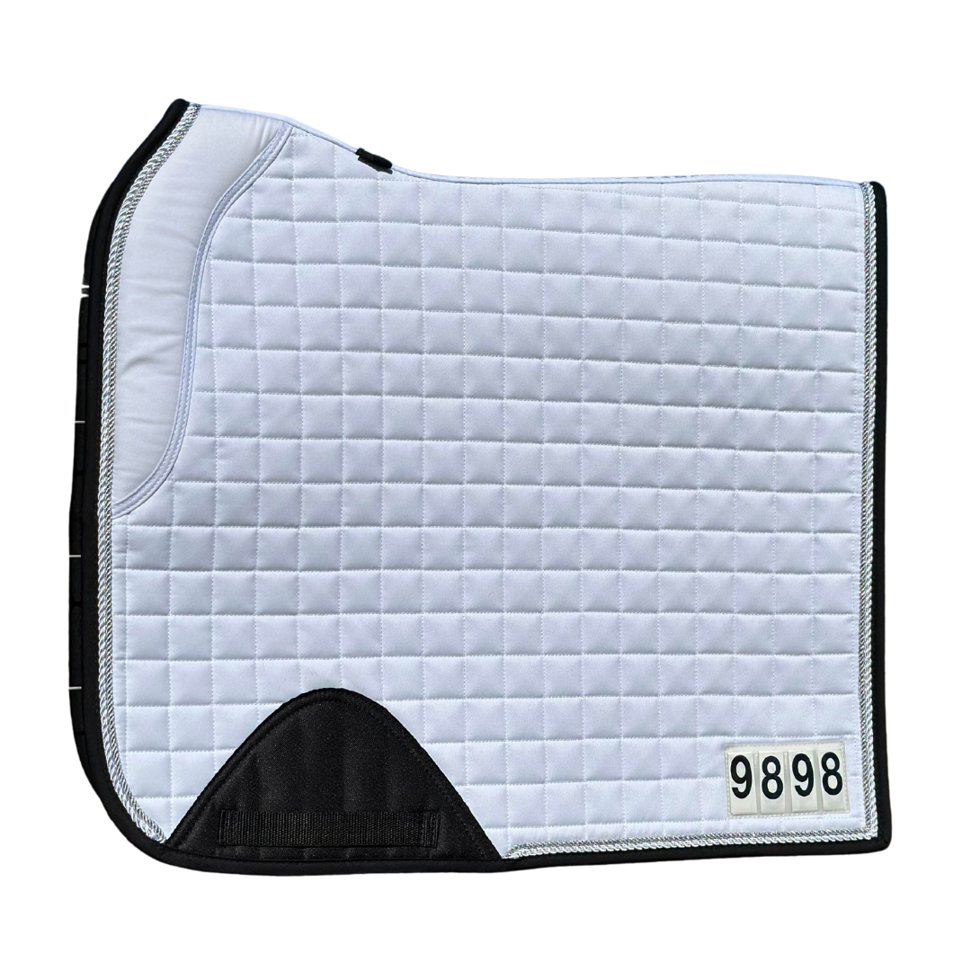 Horse Fashion Australia White Dressage Competition Pad with Numbers