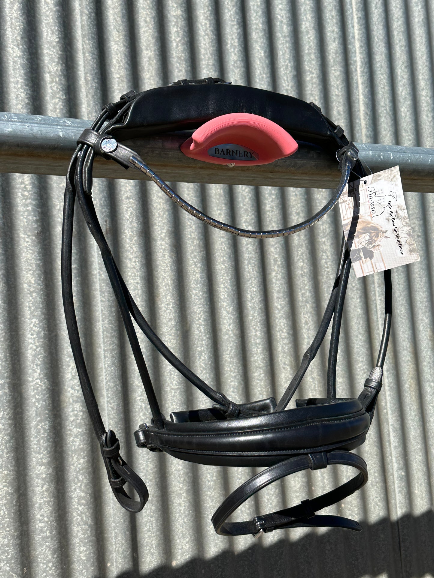 Finesse Special Package: Full Cassidy Snaffle with Patent Black/Black Noseband No Flash + Big Crystal Browband