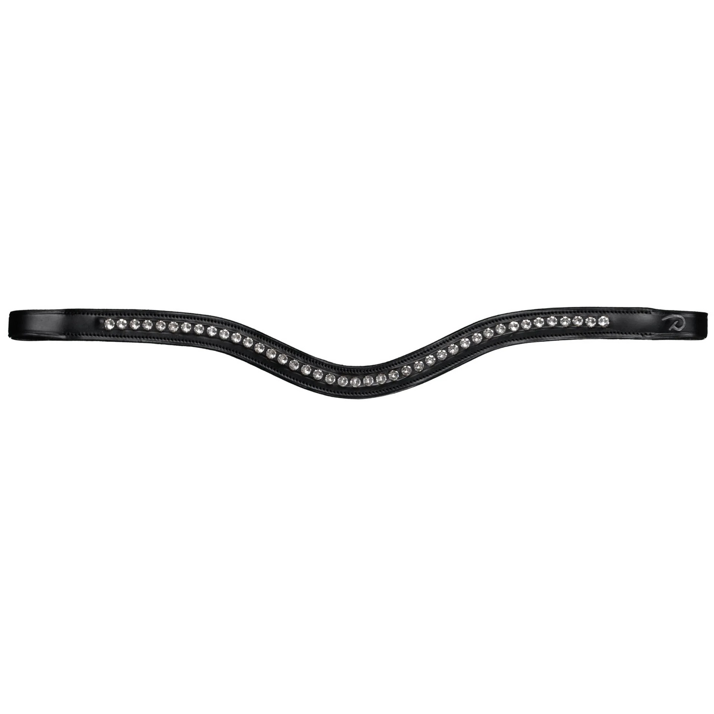 Dy'on Black Leather Full Swarovski Crystal Browband | Full Black