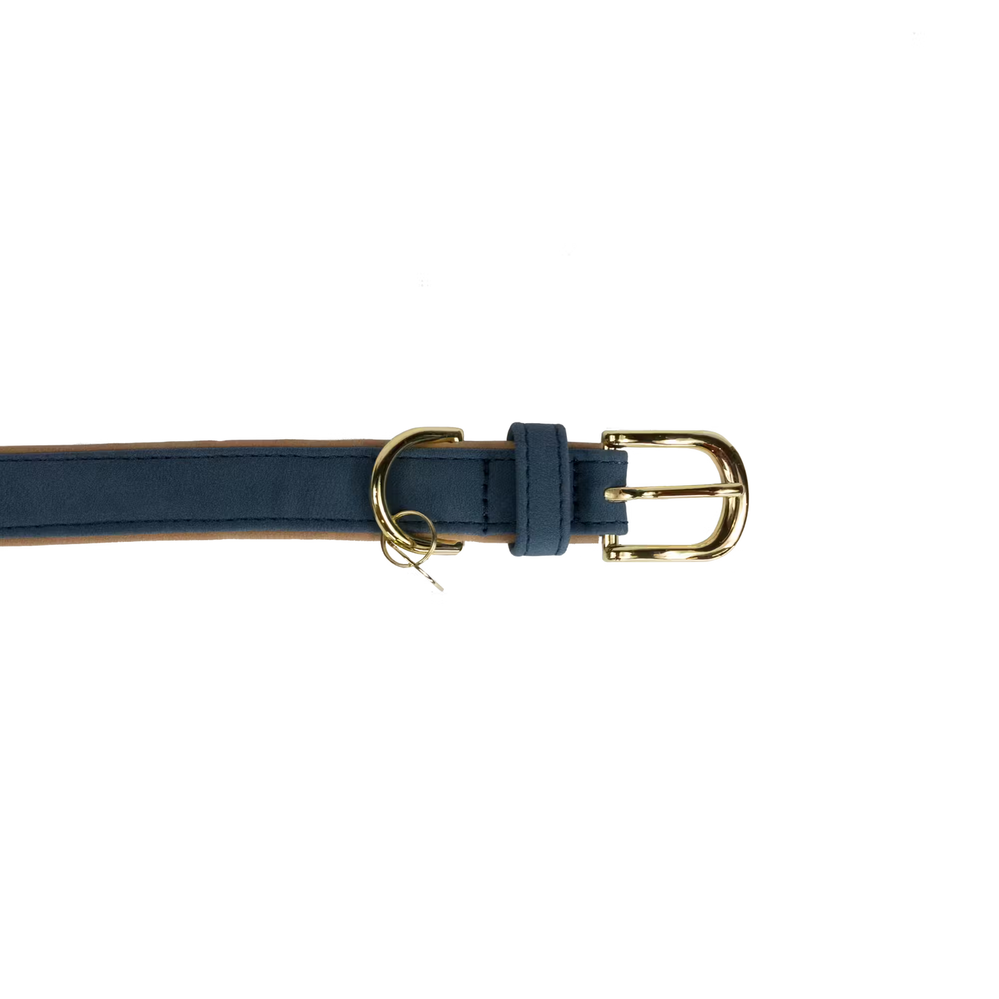 Kentucky Vegan Leather Dog Collar + Lead SET | Navy/Beige