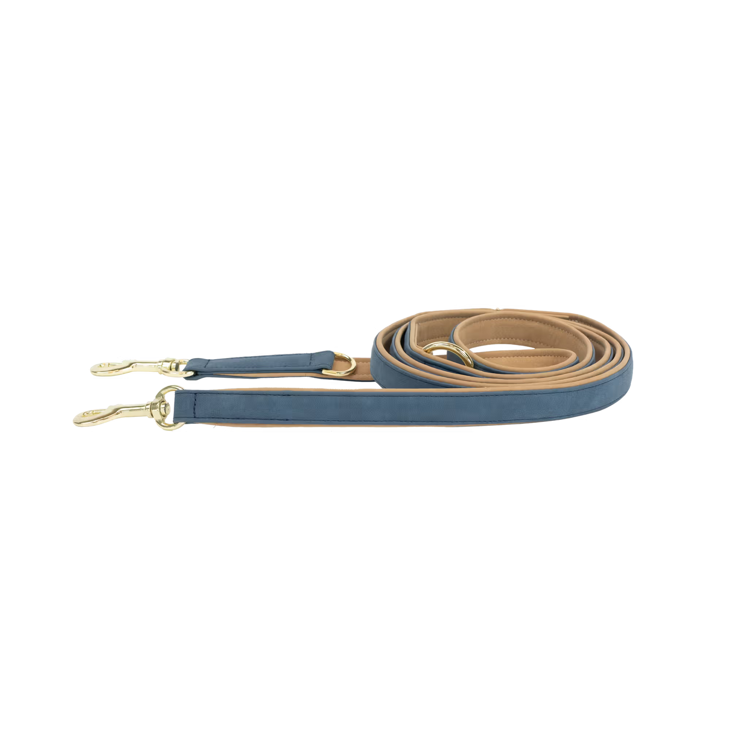 Kentucky Vegan Leather Dog Collar + Lead SET | Navy/Beige