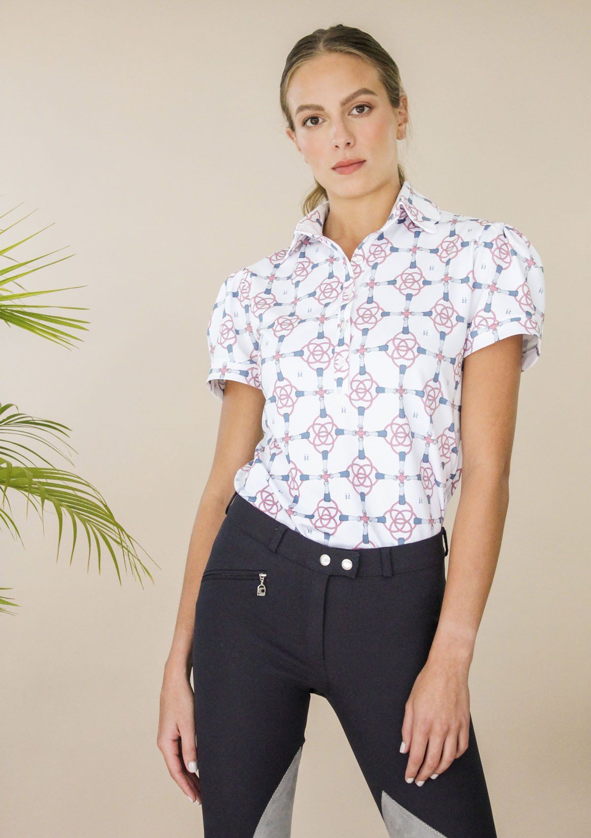 Ronner Design Acasia Polo Shirt | Bamboo Bit Print White