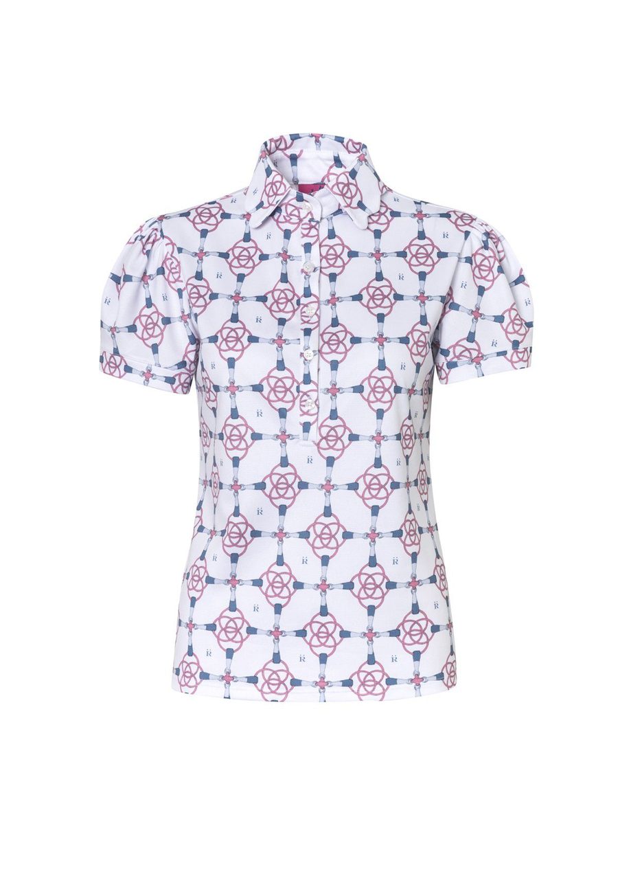 Ronner Design Acasia Polo Shirt | Bamboo Bit Print White