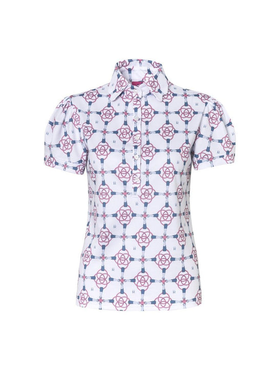 Ronner Design Acasia Polo Shirt | Bamboo Bit Print White