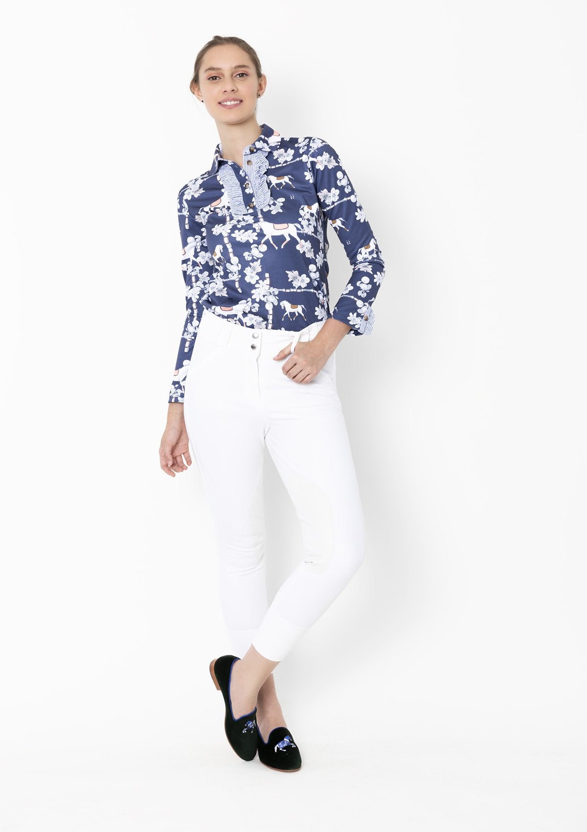 Ronner Cadencia Clementine Polo Top | Long Sleeve Navy or Taupe
