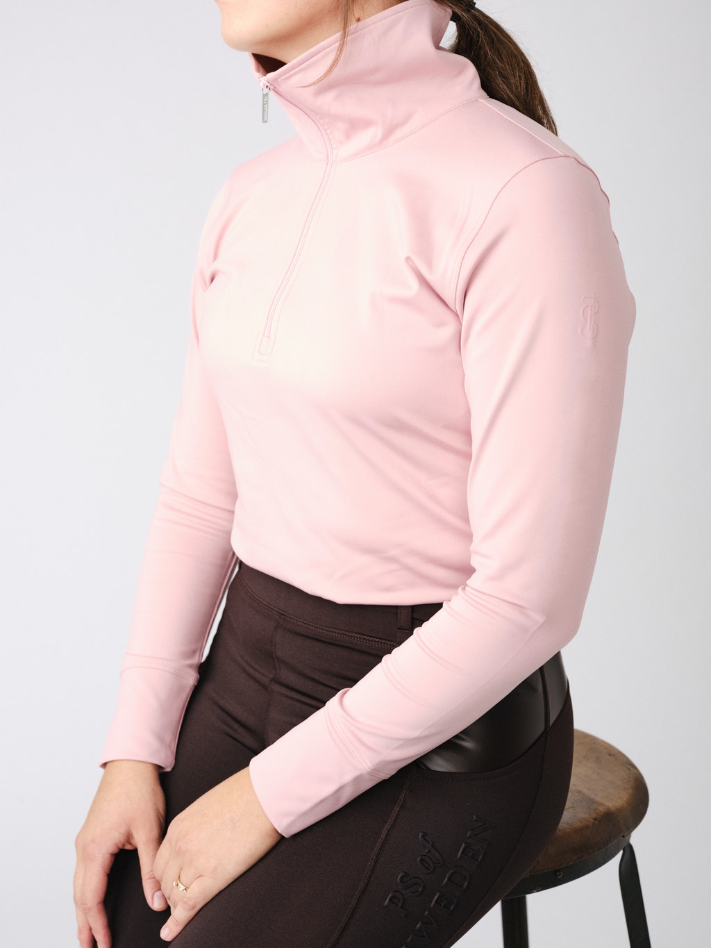 PS of Sweden Fall 21 Grace Half Zip Base Layer | Blush or Forest Green