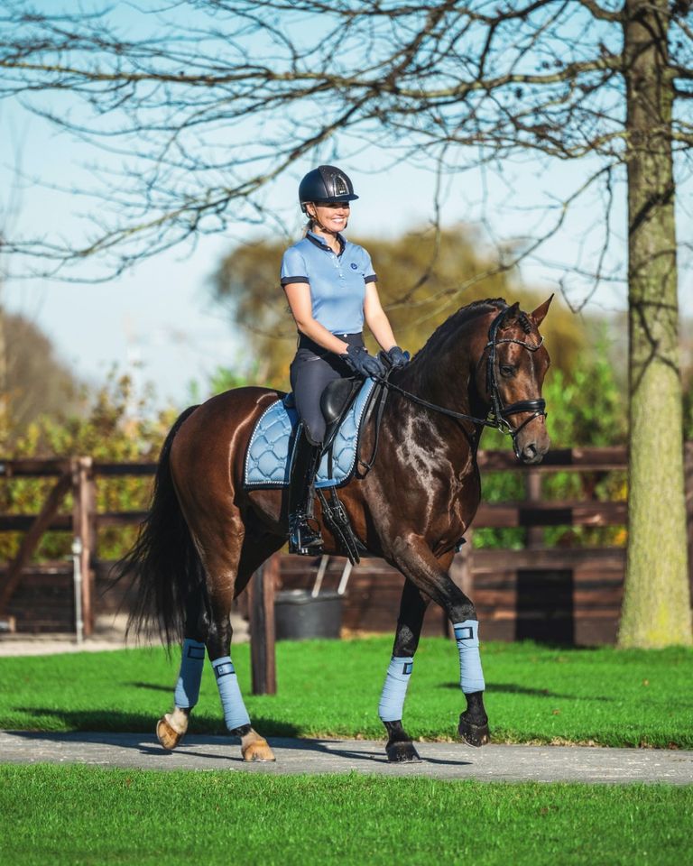 PS of Sweden SS21 Monogram Dressage Saddle Pad | Light Blue