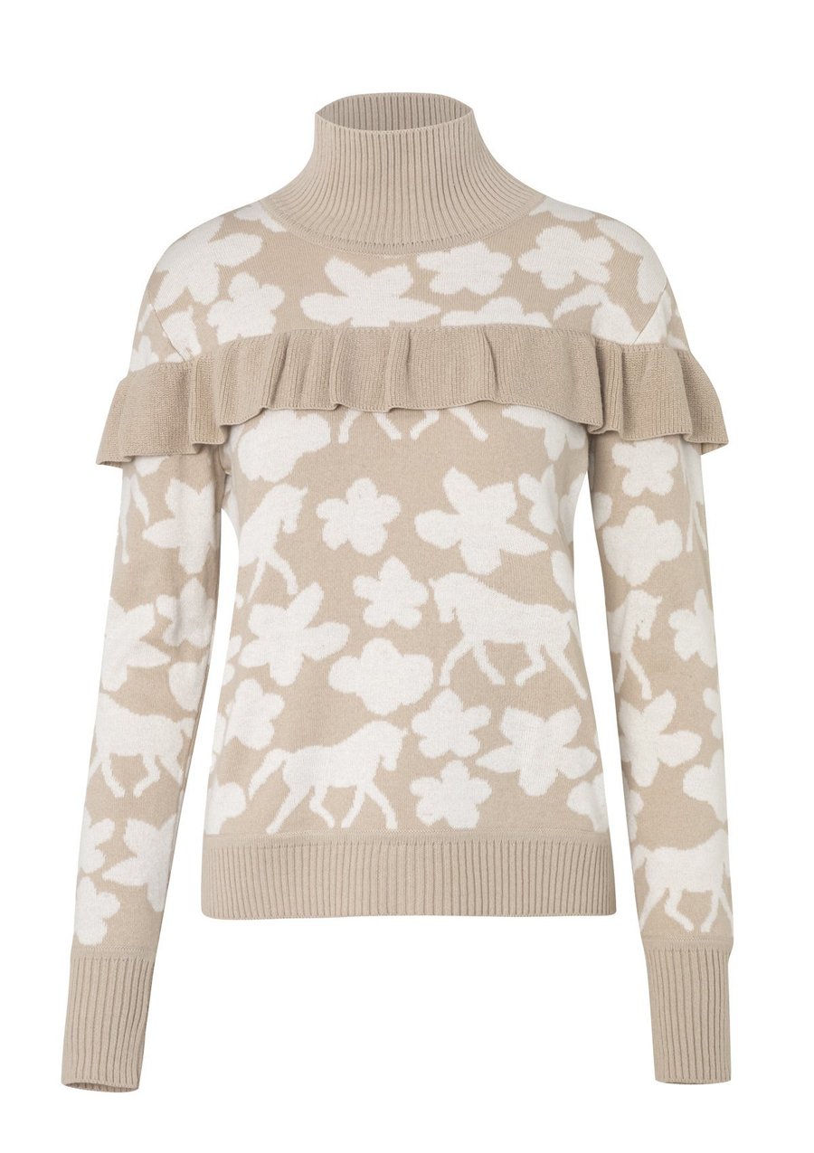 Ronner Lila Ruffle Turtleneck | Beige