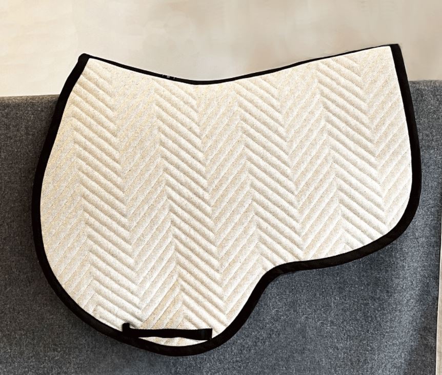 L'Evoine Beige Linen Saddle Pad | Jump or Dressage