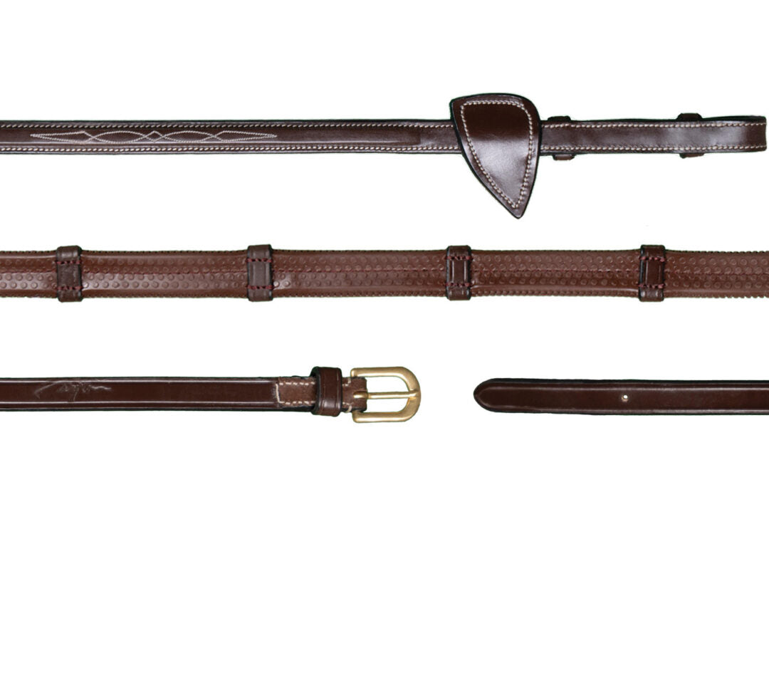Dy'on Collection Rubber Reins 1/2" with 7 Leather Loops