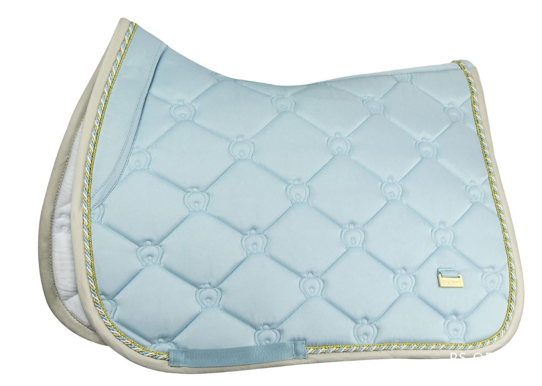 PS of Sweden Limited Summer Monogram Saddle Pad | Sky Blue | Dressage or Jump