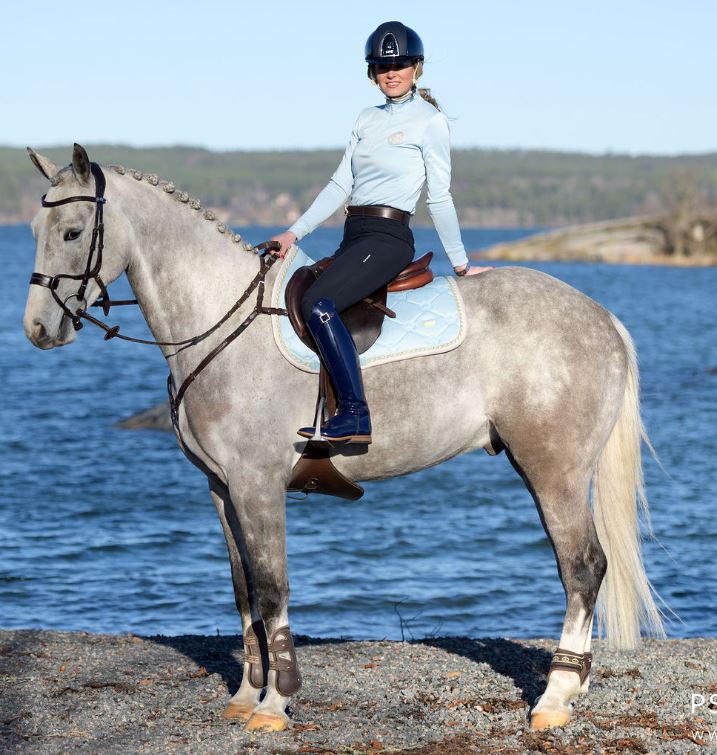 PS of Sweden Limited Summer Monogram Saddle Pad | Sky Blue | Dressage or Jump