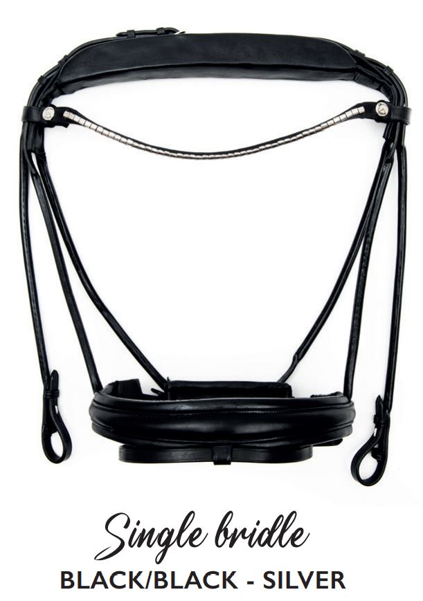 Finesse Snaffle Bridle Cassidy | Rolled Black Leather with Silver Clincher Browband