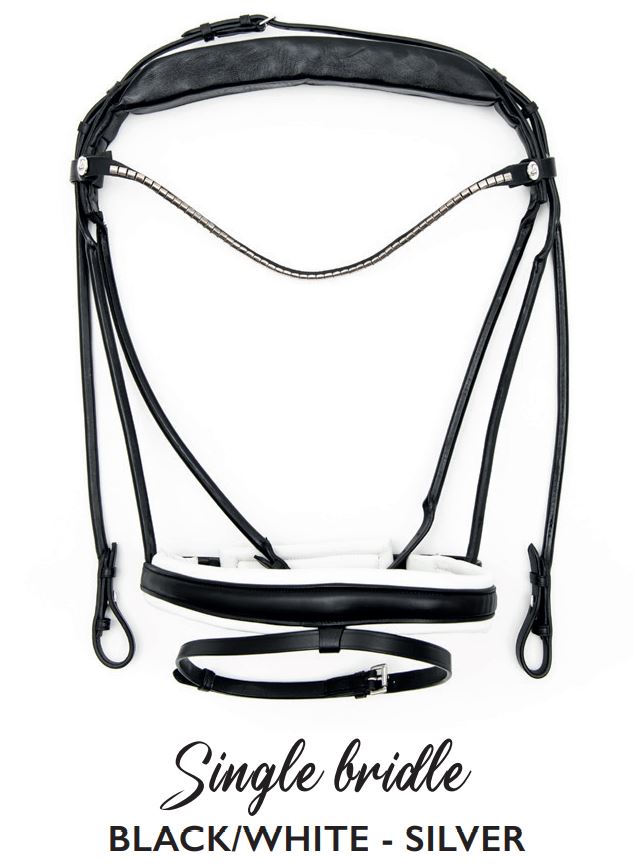 Finesse Snaffle Bridle Cassidy | Rolled Black Leather with Silver Clincher Browband