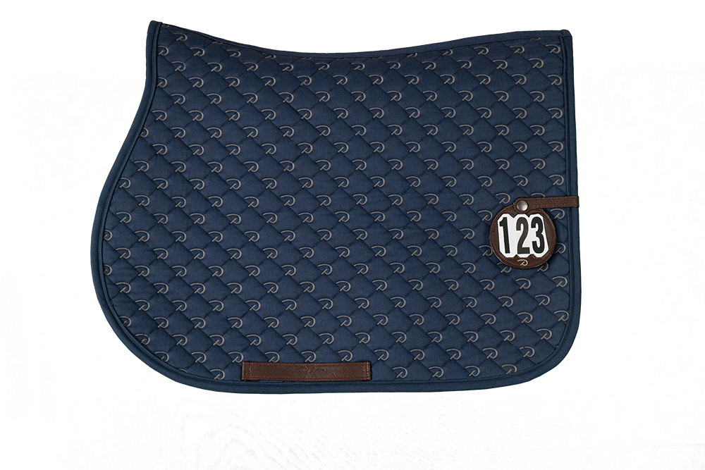 Dy'on Jump Saddle Pad Logo Design with Number | White or Navy EX DISPLAY