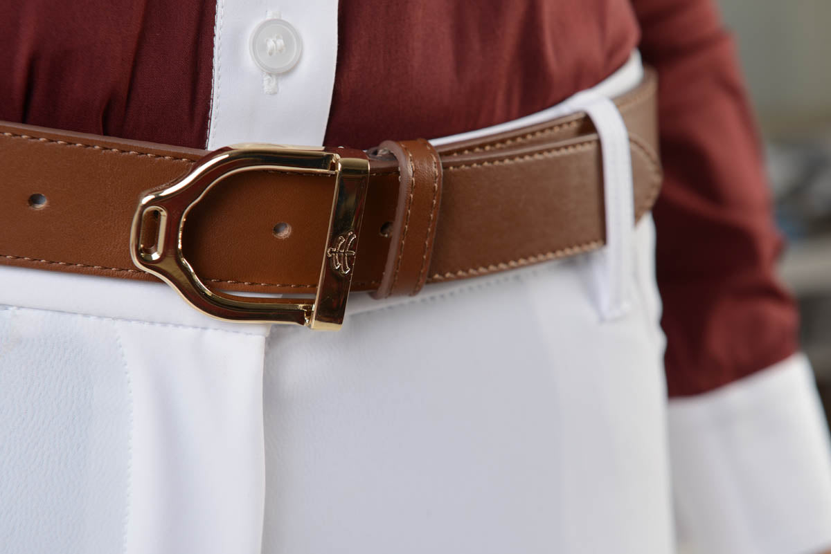 Makebe Leather Wave Belt with Stirrup Buckle