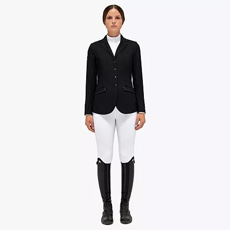 Cavalleria Toscana Womens Jersey Mesh Zip Competition Jacket | Black