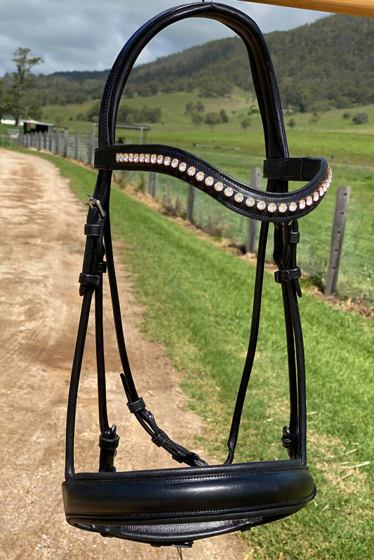 Dy'on Full Rolled Dressage Collection Snaffle No Flash | Black Full