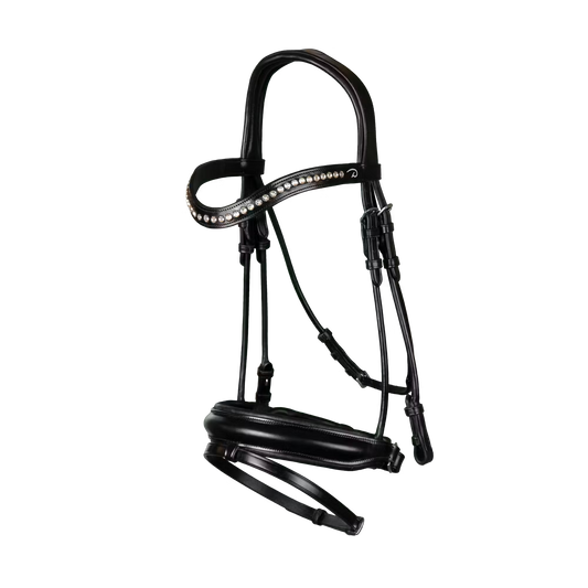 Dy'on Dressage Collection Rolled Leather Snaffle with Medium Noseband