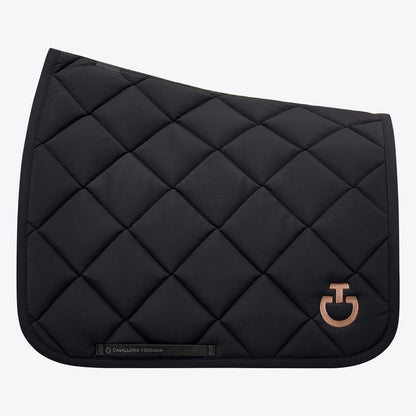 Cavalleria Toscana Jersey Quilted Dressage Saddle Pad | Black & Toffee Brown