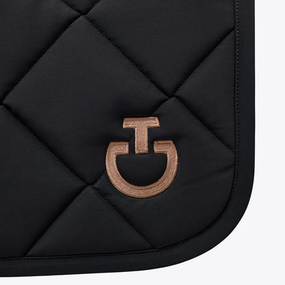 Cavalleria Toscana Jersey Quilted Dressage Saddle Pad | Black & Toffee Brown