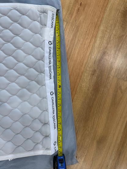 Cavalleria Toscana Quilted Jersey Dressage Saddle Pad | Pearl Grey/White