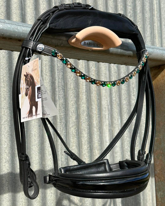 Finesse Outlet | Black Cob Double Bridle Flat Leather Lacquer Black/Black