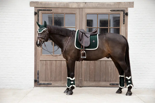 Kentucky Velvet Contrast Full Dressage Saddle Pad + Boots (4) Set