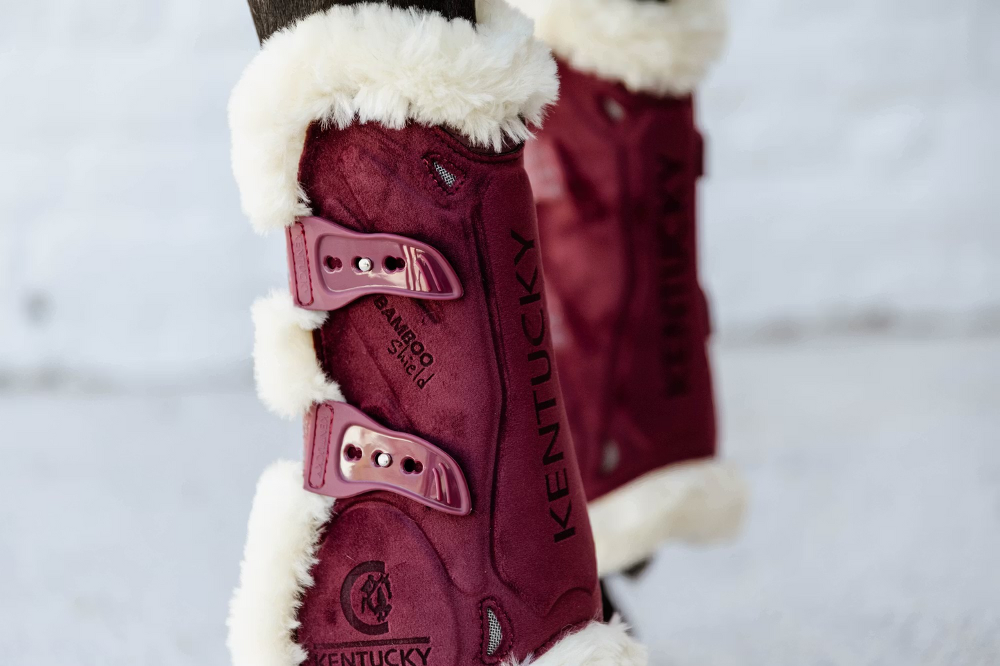 Kentucky Faux Sheepskin Tendon Boots Bamboo Shield Velvet Elastic