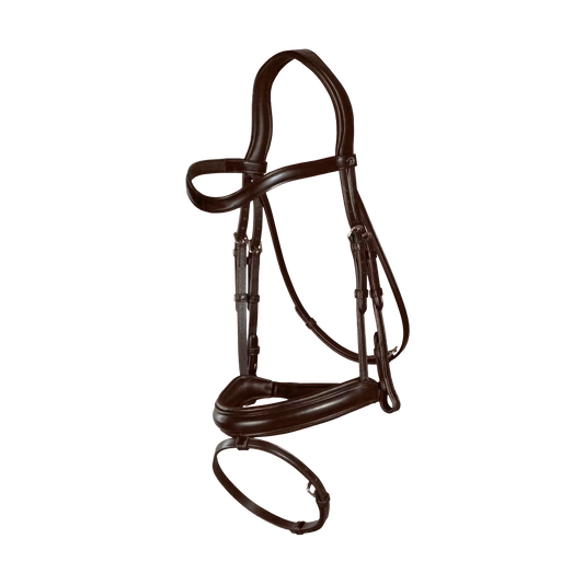 Dy'on Medium Noseband (non-crank) Flat Leather Bridle With Flash | Brown Full