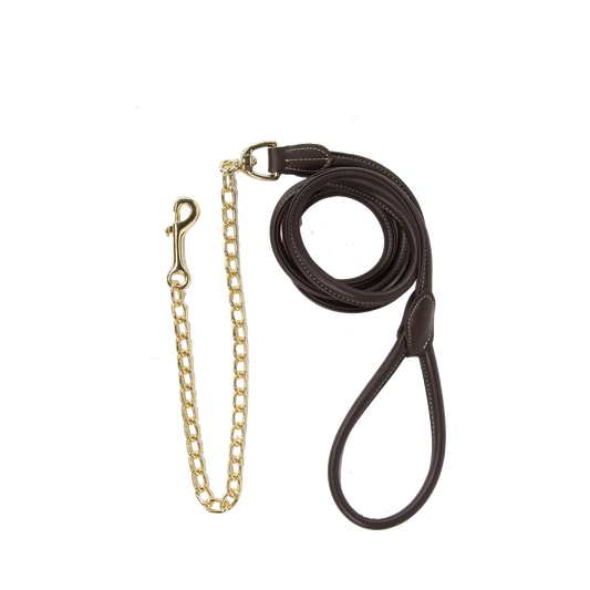 Kentucky Artifical Leather Lead with Chain | Brown