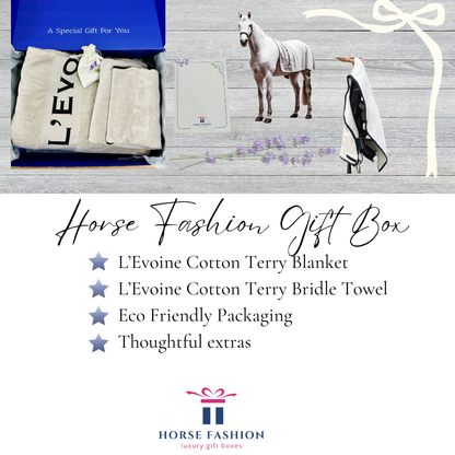 Luxe Equestrian Gift Box | L'Evoine Terry Blanket + Bridle Towel