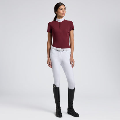 Cavalleria Toscana FW25 Perforated S/S Jersey Competition Shirt | Bordeaux PREORDER