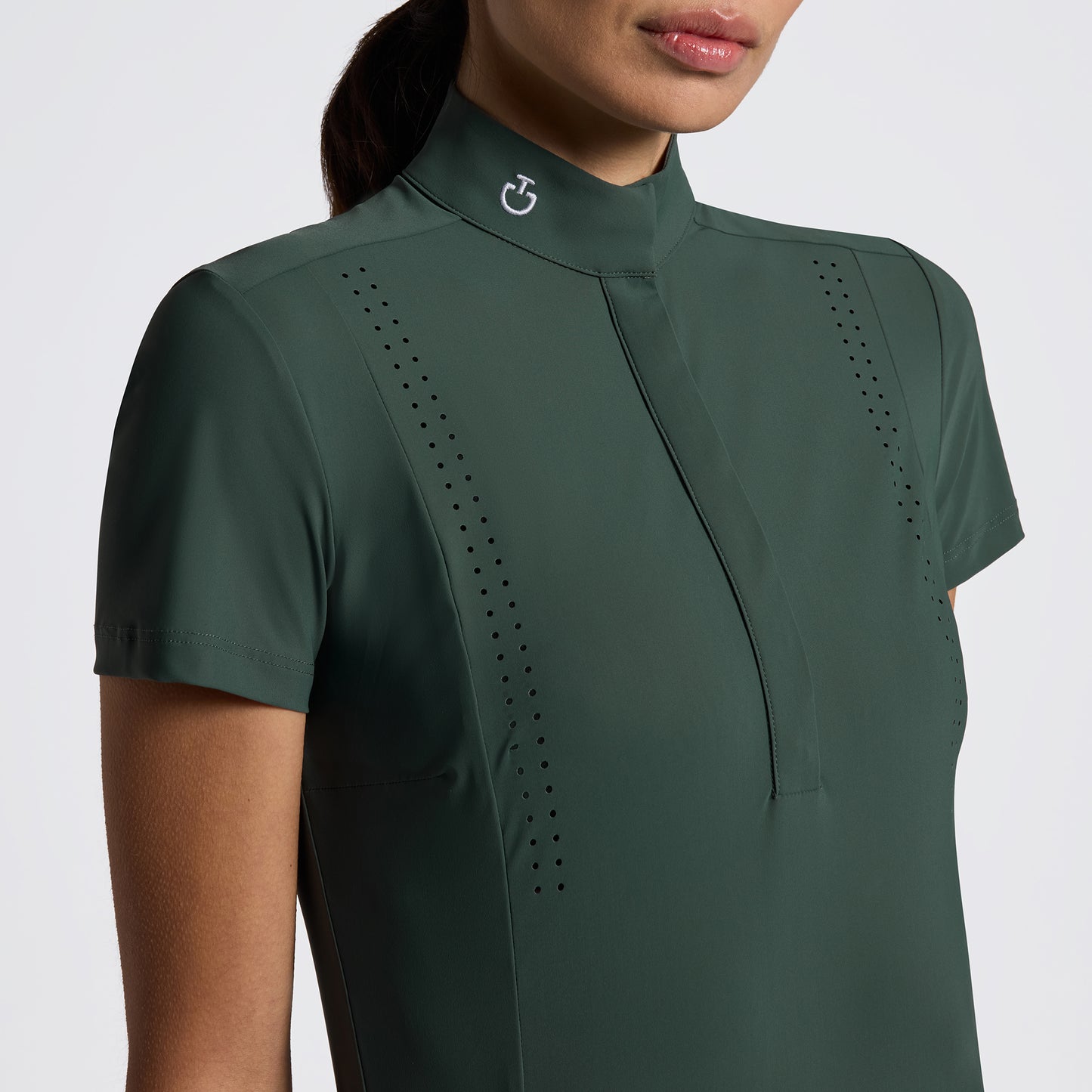 Cavalleria Toscana FW25 Perforated S/S Jersey Competition Shirt | Jungle Green PREORDER