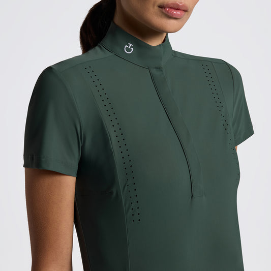 Cavalleria Toscana FW25 Perforated S/S Jersey Competition Shirt | Jungle Green PREORDER
