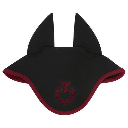 Cavalleria Toscana FW25 Lightweight Jersey Stripe Earnet Veil | Black/Bordeaux