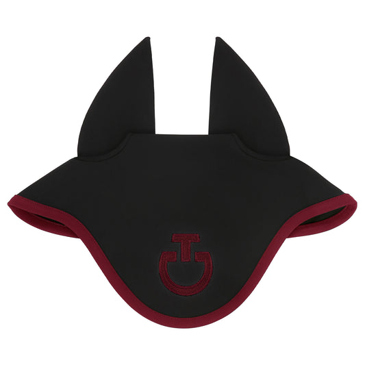 Cavalleria Toscana FW25 Lightweight Jersey Stripe Earnet Veil | Black/Bordeaux
