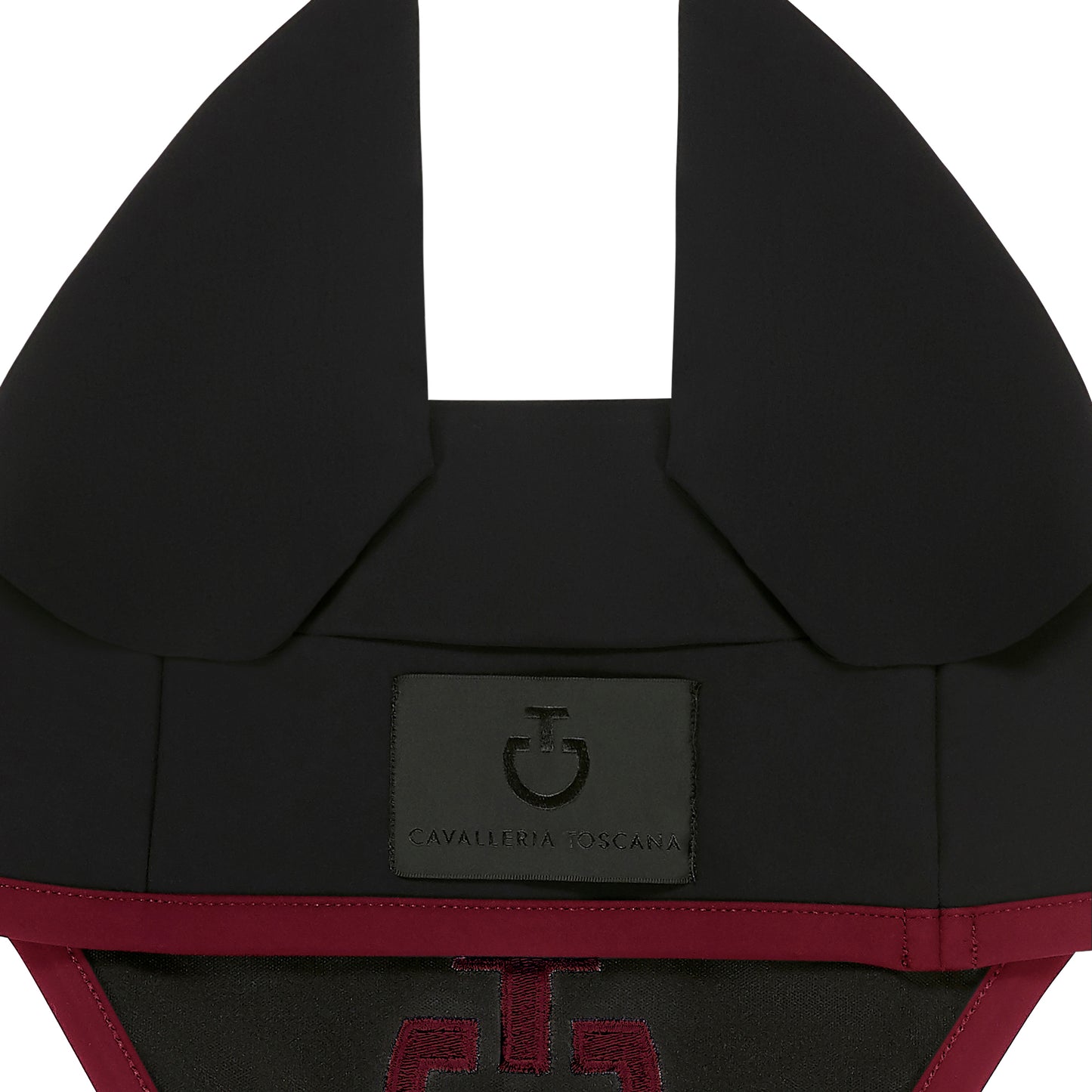Cavalleria Toscana FW25 Lightweight Jersey Stripe Earnet Veil | Black/Bordeaux