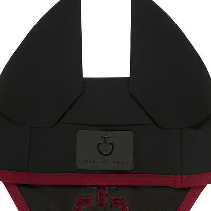 Cavalleria Toscana FW25 Lightweight Jersey Stripe Earnet Veil | Black/Bordeaux
