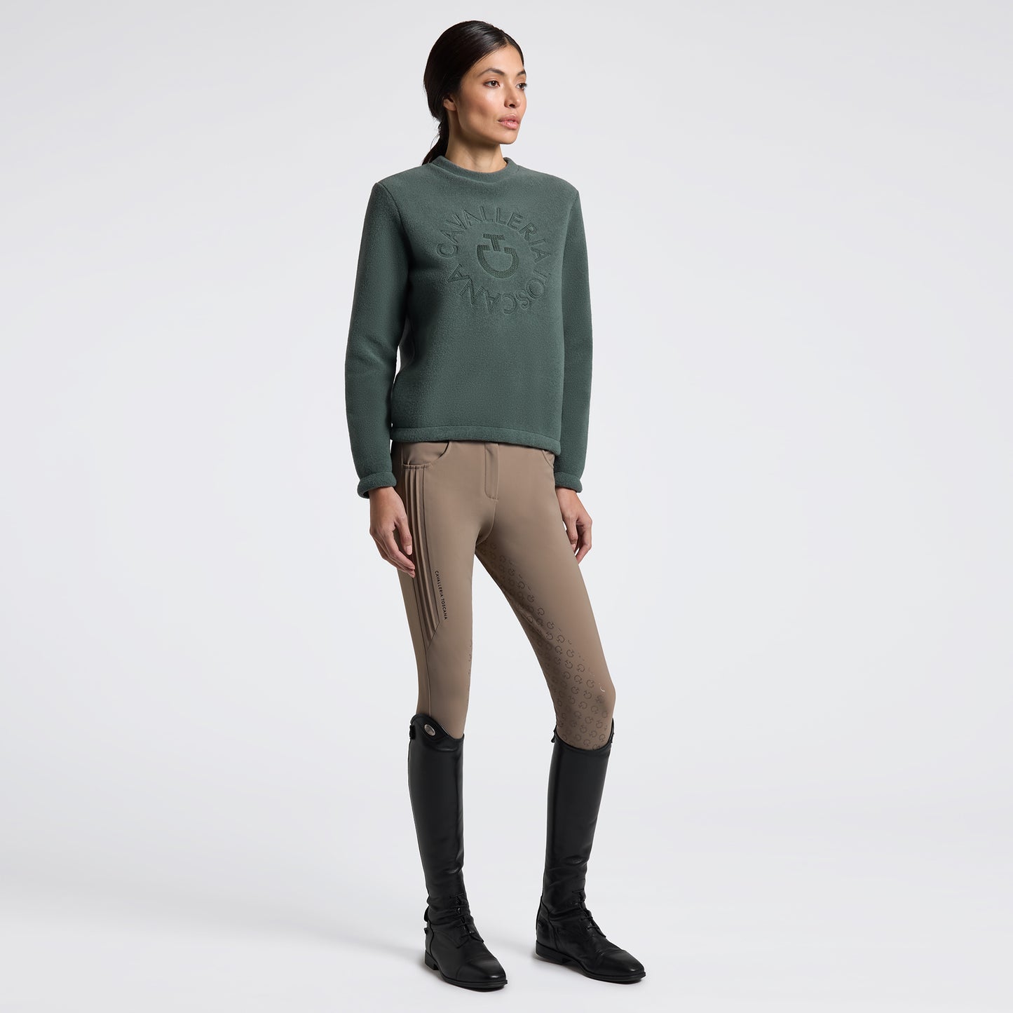 Cavalleria Toscana FW25 Fleece Crew Neck Sweatshirt | Jungle Green | PREORDER