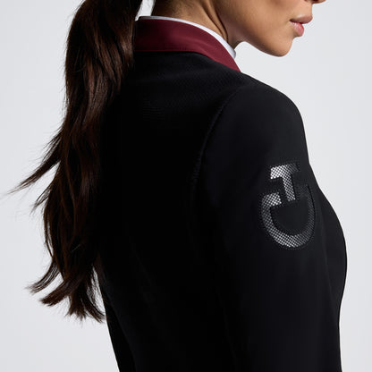 Cavalleria Toscana FW25 REVO Light Tech Knit Zip Jacket | Black/Burgundy PREORDER
